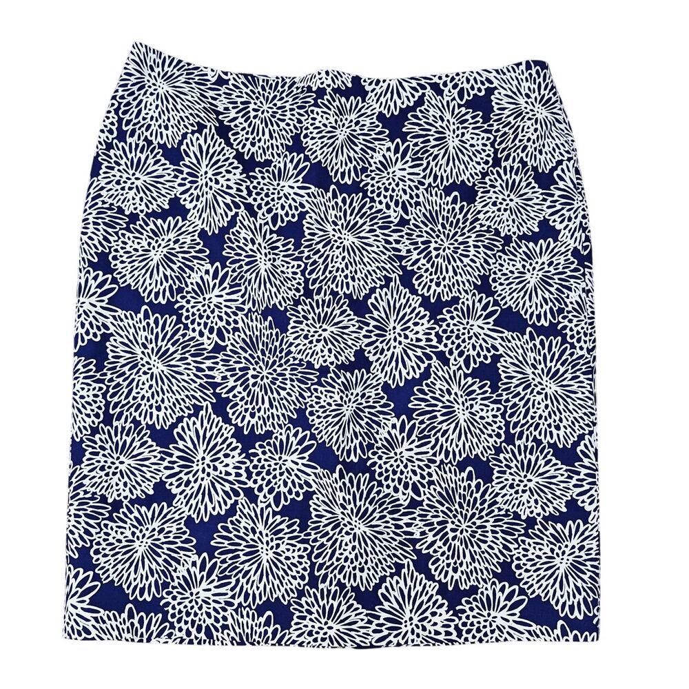 Liz Claiborne Blue White Floral Midi Skirt - Size 16